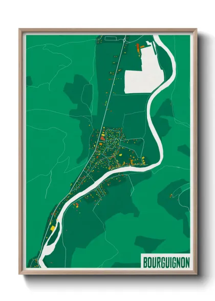 Une affiche de carte sur Bourguignon