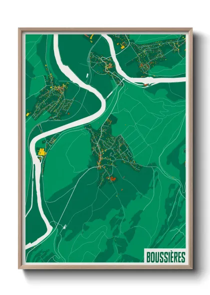 Une affiche de carte sur Boussières
