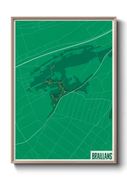 Une affiche de carte sur Braillans