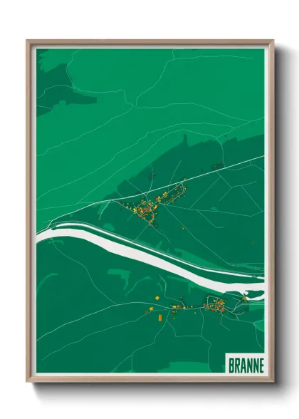 Une affiche de carte sur Branne