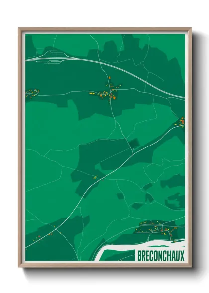 Une affiche de carte sur Breconchaux