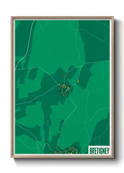 Une affiche de carte sur Bretigney