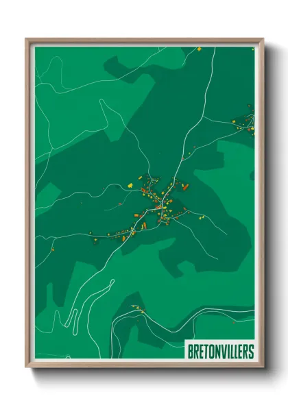 Une affiche de carte sur Bretonvillers