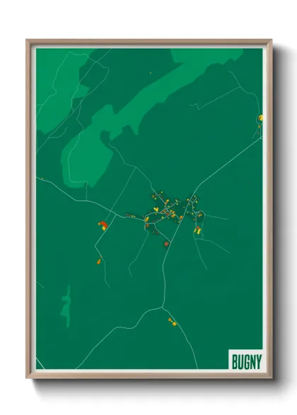 Une affiche de carte sur Bugny