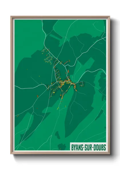 Une affiche de carte sur Byans-sur-Doubs