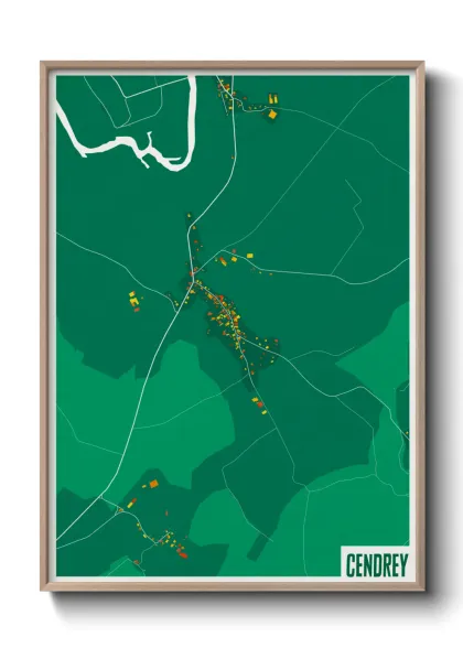Une affiche de carte sur Cendrey