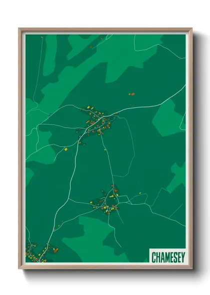 Une affiche de carte sur Chamesey