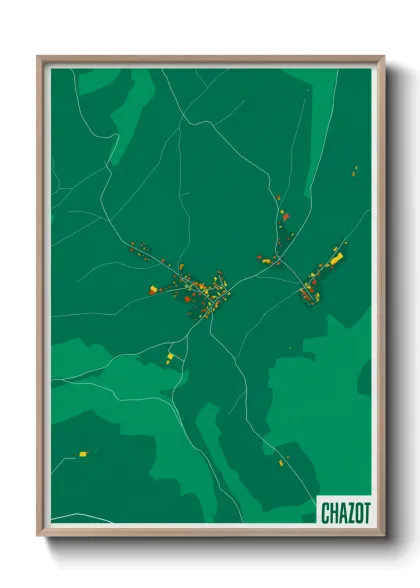 Une affiche de carte sur Chazot