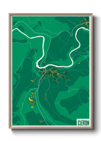 Une affiche de carte sur Cléron