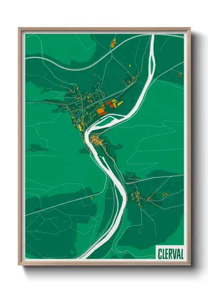 Une affiche de carte sur Clerval