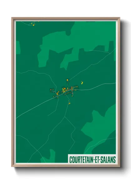 Une affiche de carte sur Courtetain-et-Salans