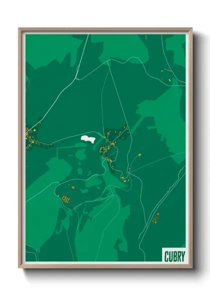 Une affiche de carte sur Cubry