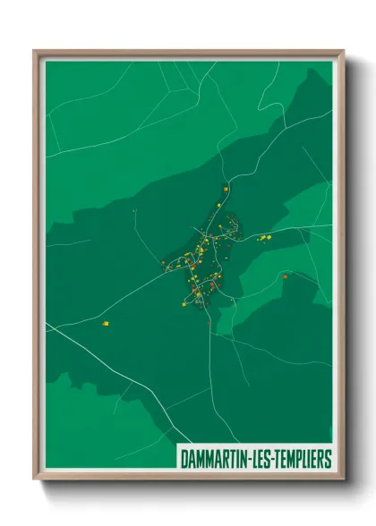 Une affiche de carte sur Dammartin-les-Templiers