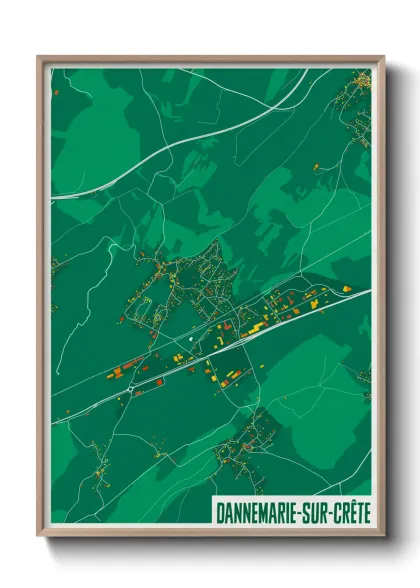 Une affiche de carte sur Dannemarie-sur-Crête