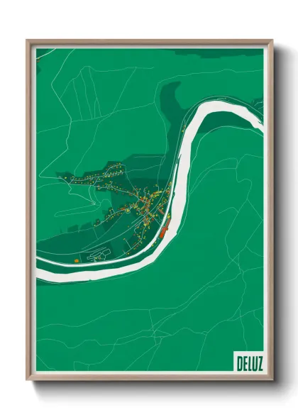 Une affiche de carte sur Deluz