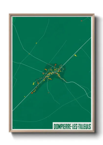Une affiche de carte sur Dompierre-les-Tilleuls