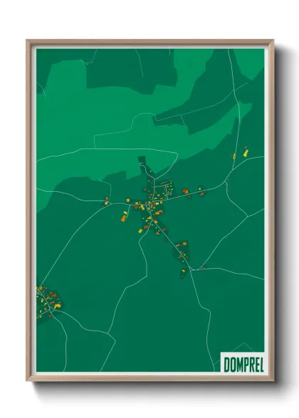 Une affiche de carte sur Domprel