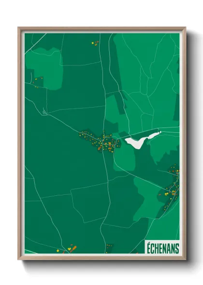 Une affiche de carte sur Échenans