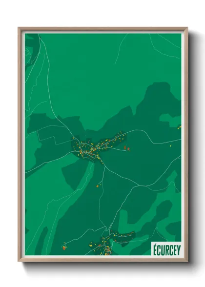 Une affiche de carte sur Écurcey