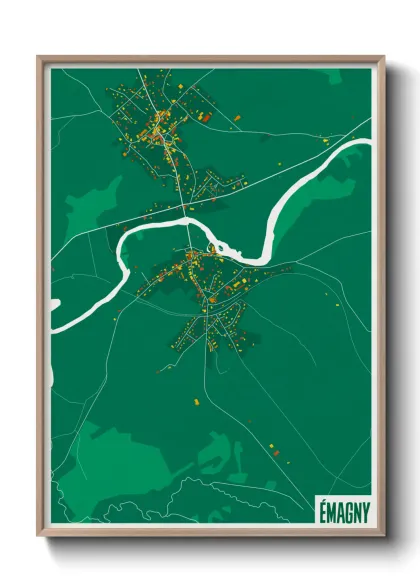 Une affiche de carte sur Émagny