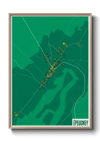 Une affiche de carte sur Épeugney