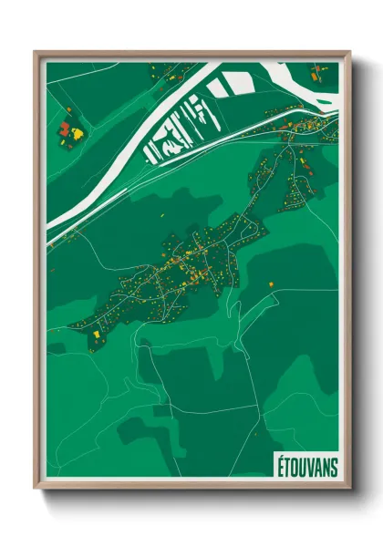 Une affiche de carte sur Étouvans