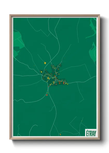 Une affiche de carte sur Étray