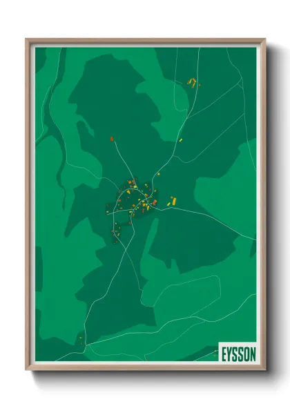 Une affiche de carte sur Eysson