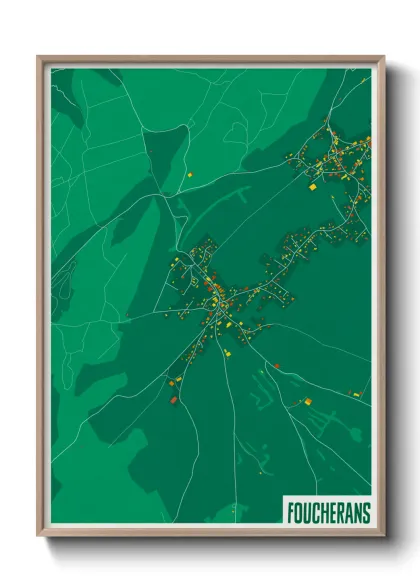 Une affiche de carte sur Foucherans