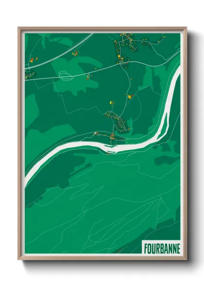 Une affiche de carte sur Fourbanne