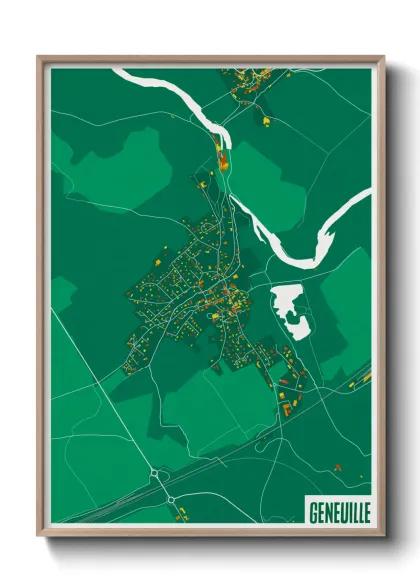 Une affiche de carte sur Geneuille