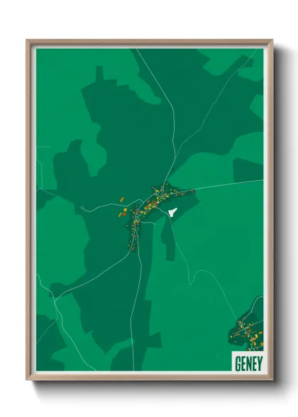 Une affiche de carte sur Geney
