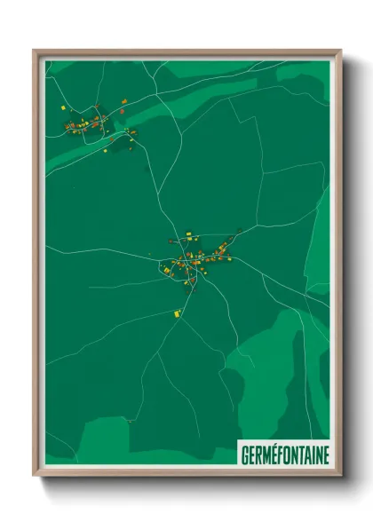Une affiche de carte sur Germéfontaine