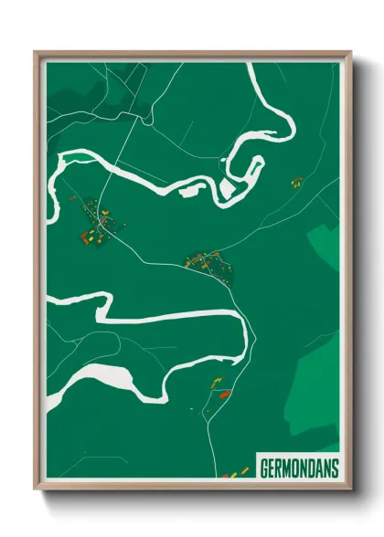 Une affiche de carte sur Germondans