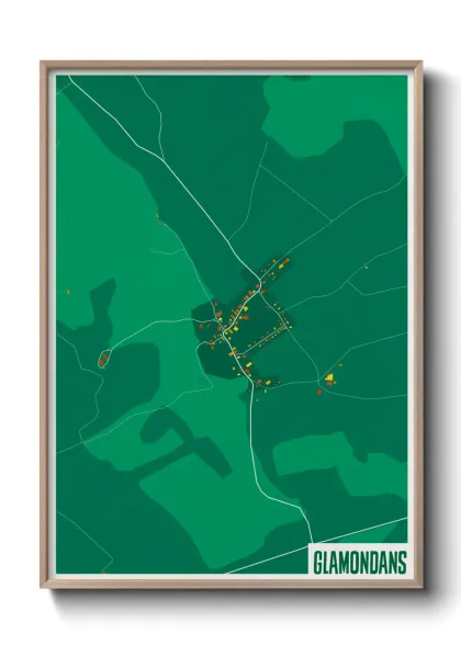 Une affiche de carte sur Glamondans