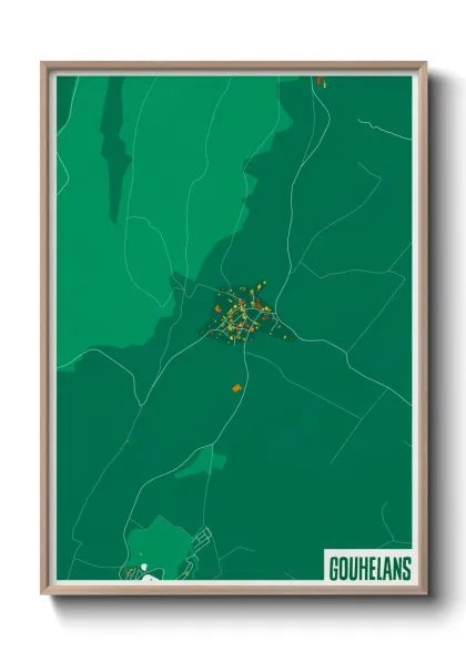 Une affiche de carte sur Gouhelans