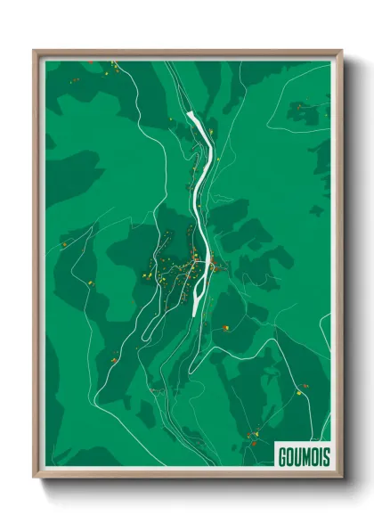 Une affiche de carte sur Goumois