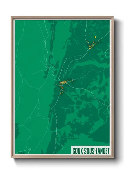 Une affiche de carte sur Goux-sous-Landet