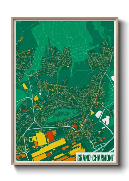 Une affiche de carte sur Grand-Charmont