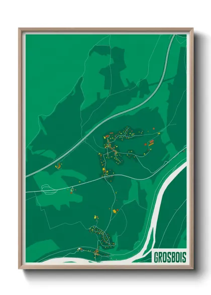 Une affiche de carte sur Grosbois