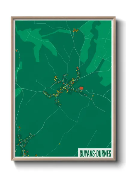Une affiche de carte sur Guyans-Durnes
