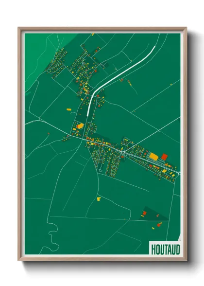 Une affiche de carte sur Houtaud