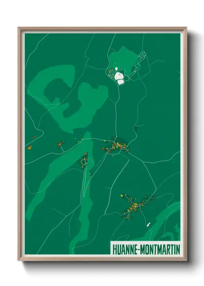 Une affiche de carte sur Huanne-Montmartin