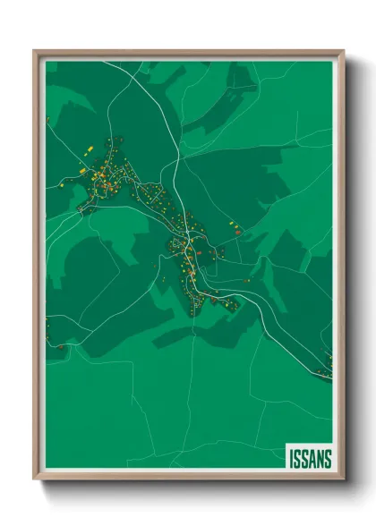 Une affiche de carte sur Issans