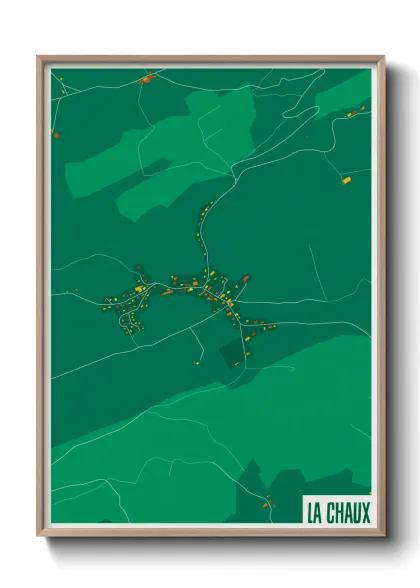 Une affiche de carte sur La Chaux