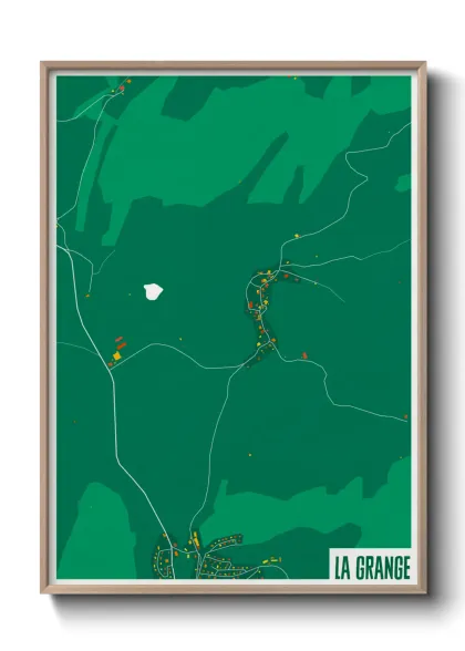 Une affiche de carte sur La Grange