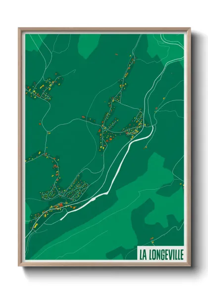 Une affiche de carte sur La Longeville