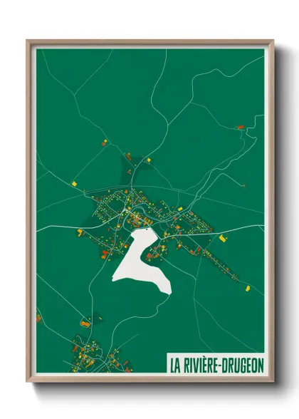 Une affiche de carte sur La Rivière-Drugeon