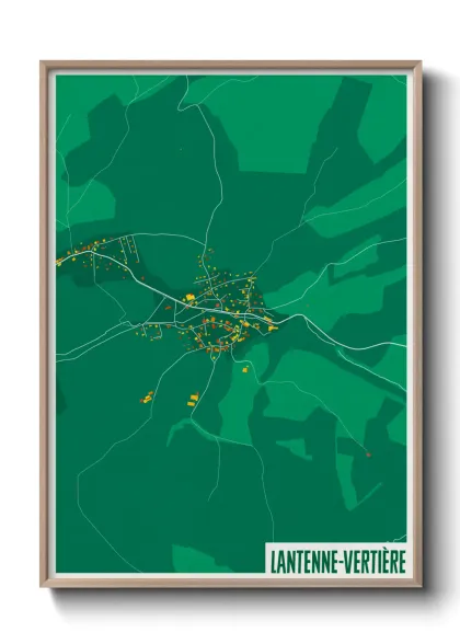 Une affiche de carte sur Lantenne-Vertière