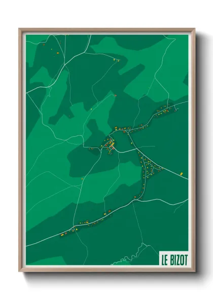 Une affiche de carte sur Le Bizot